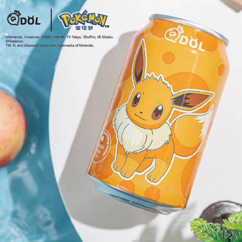 Qdol Pokemon Drink - eevee peach soda - anime- pokemon drink